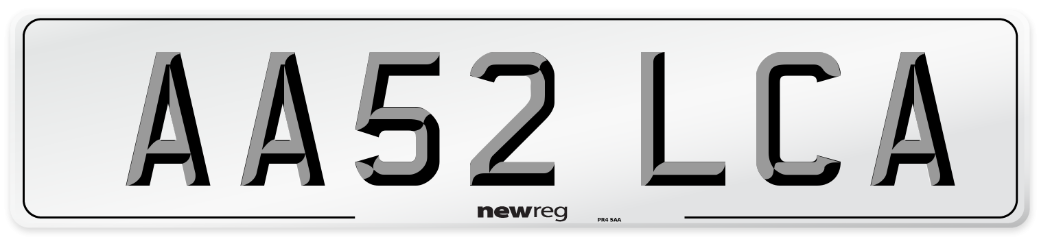 AA52 LCA Number Plate from New Reg